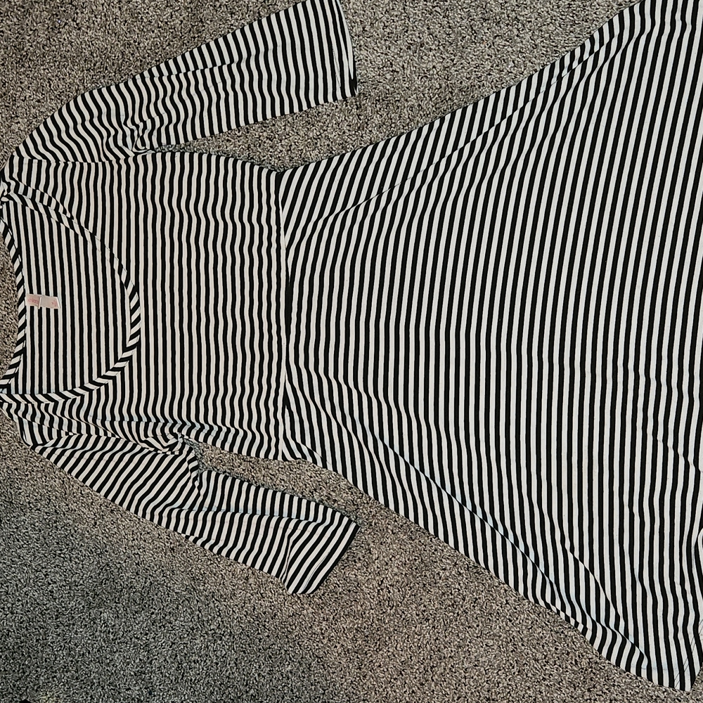 Black and white striped dress